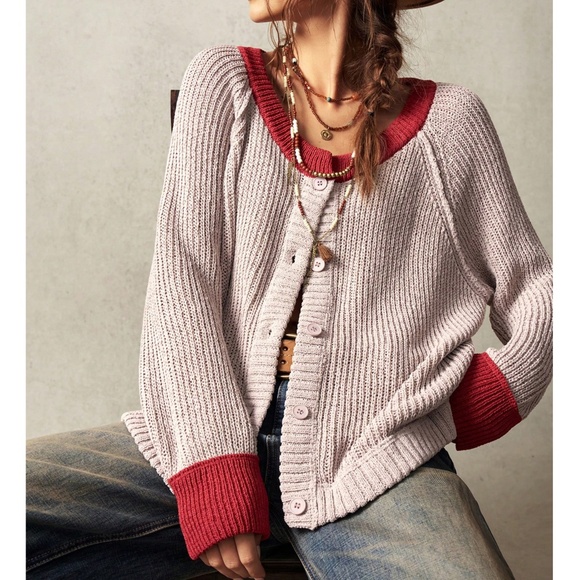 Cozy Color Block Button Down Oversized Cardigan - Picture 4 of 7